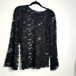 Black Lace Bell sleeve top